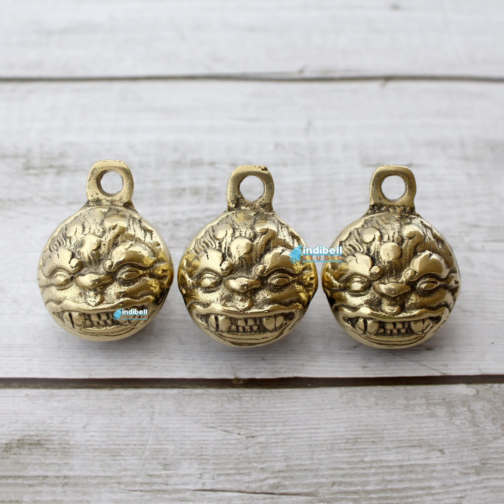 Guardian Gremlin Witch Sleigh Bells Solid Brass, Devil Demon