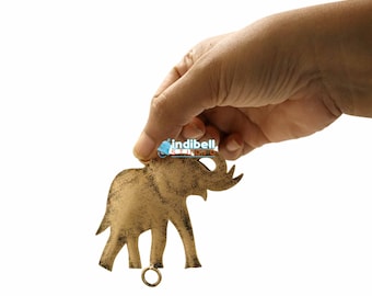 Rustic Indian Elephant Metal Cutouts Do it yourself wind chimes shapes charms, DIY craft supplies for Home Decor Projects