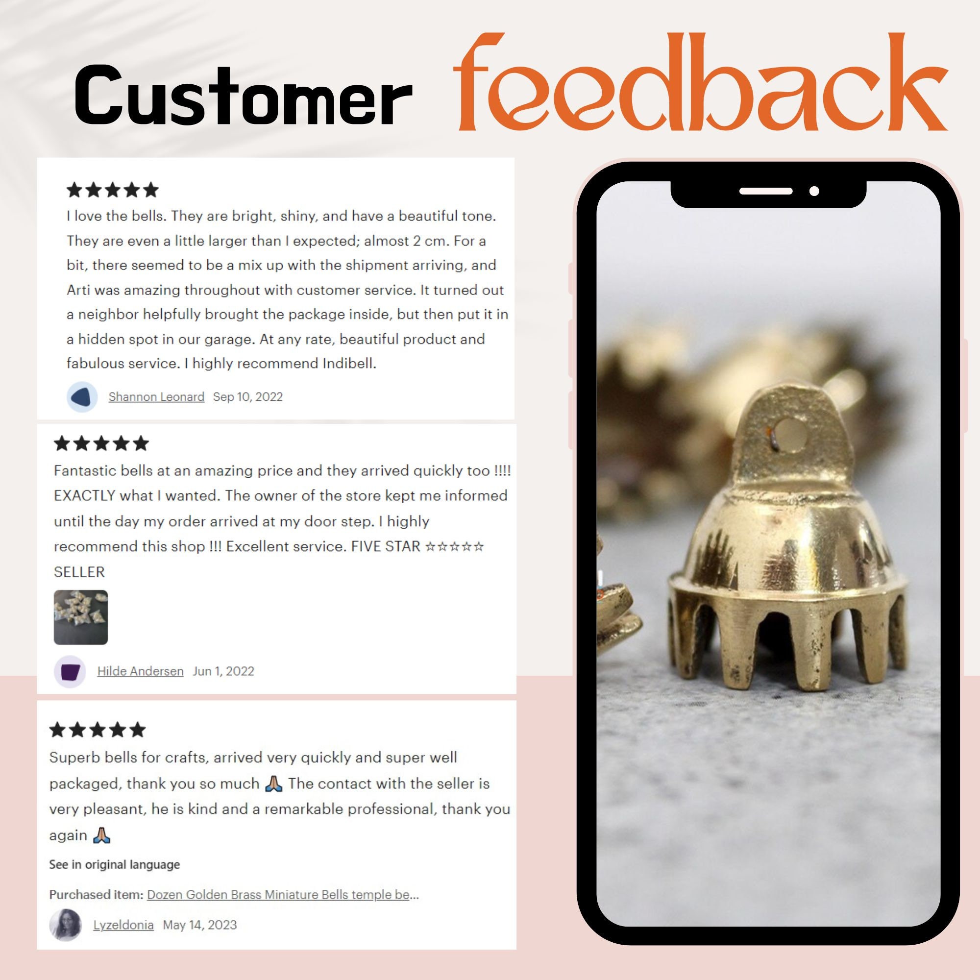 小さなシルバー真鍮製クローエレファントベル、クローム吊り下げベル