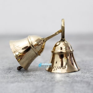 Nr. 10 2 Zoll goldene Messingglocken aus Indien, Bastelbedarf Bastelglocken Mini Temple Bell Pooja Mandir Bells, made in India Bild 5