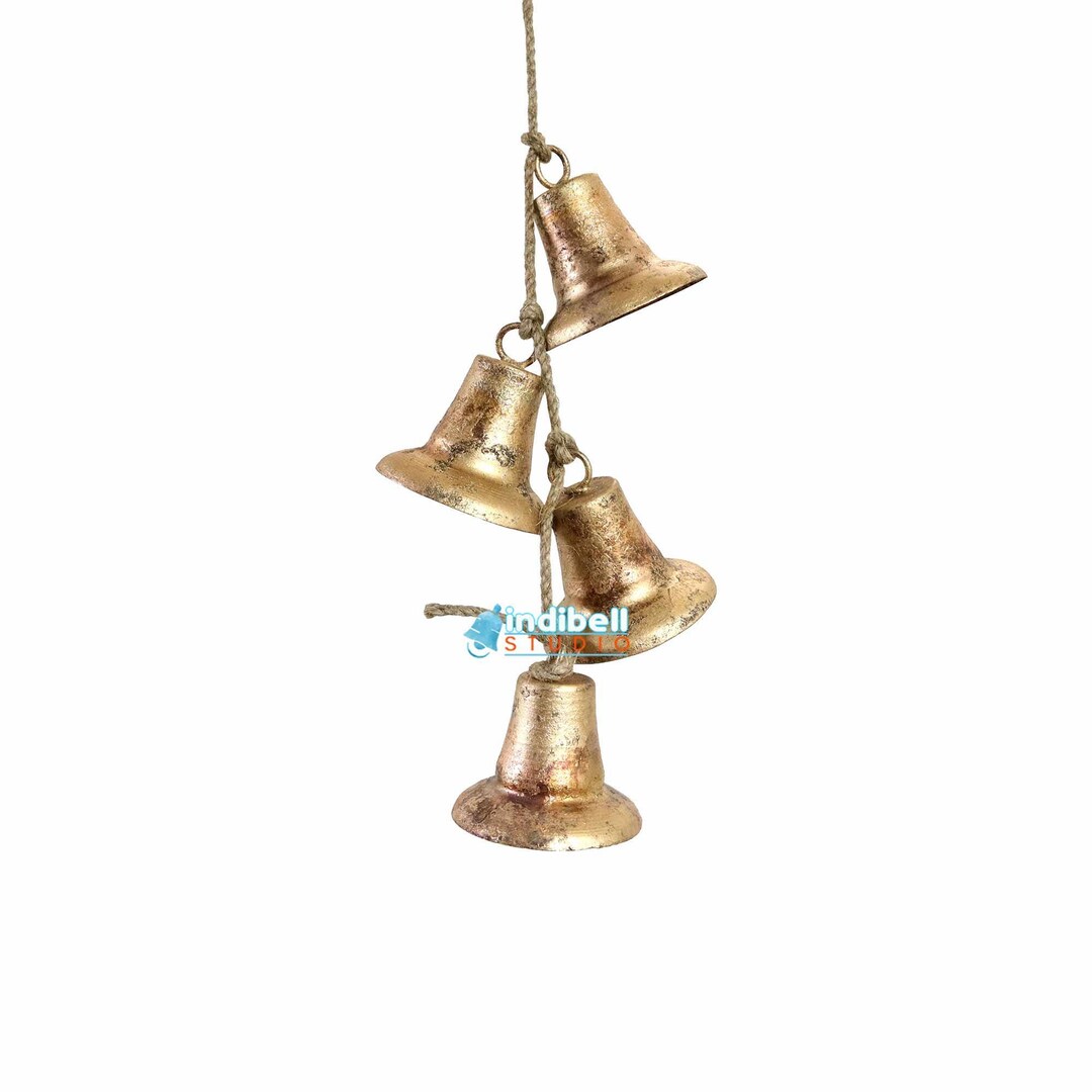10 CLASSIC Vintage Christmas Rustic Metal Bells, Home Garden Front Door ...