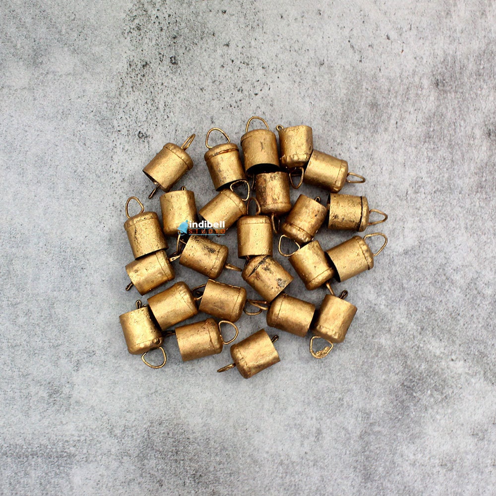Handmade Recycled Brass Tin Mug Bells With Metal Ringer for Sweet 