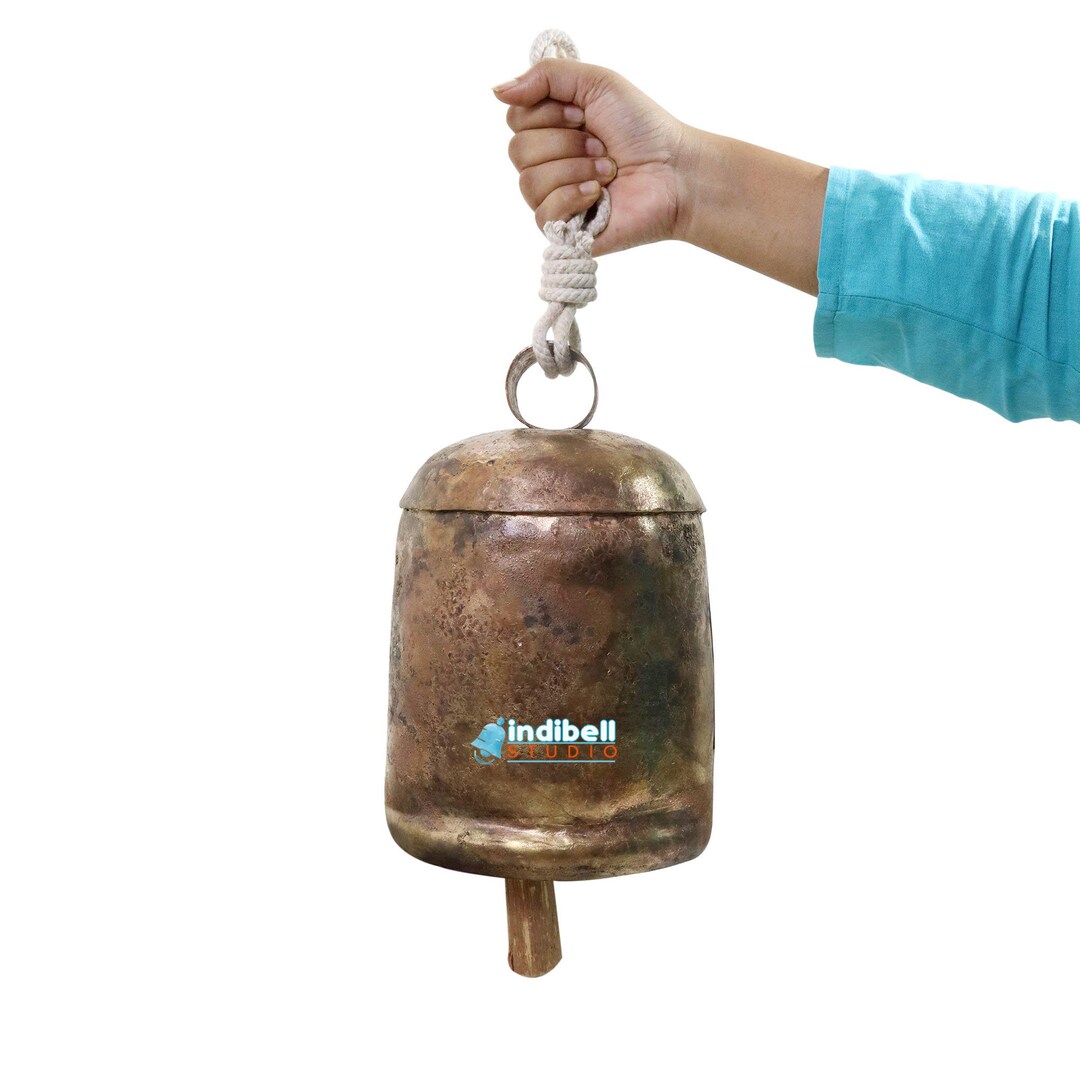 Handmade Rustic Vintage Cow Bell Home Decor Chime  - Size 30 X 14 X 14 Cms Umbrella With Star 5 Bell