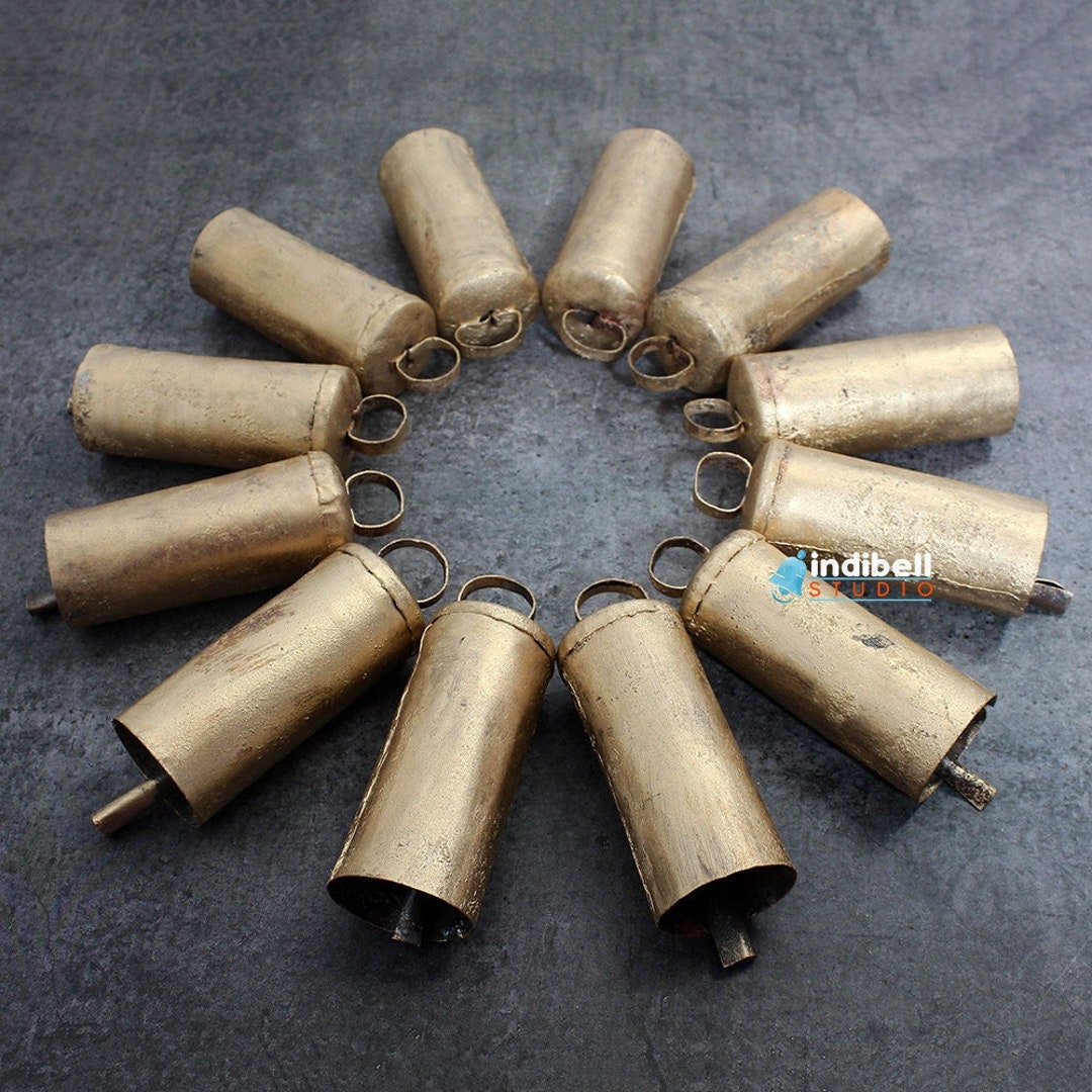 12 Yard Decor Rustic Wind Chime Hanging Cow Bells 4 Inch Metal Ringer
