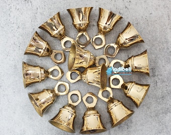 10 campanas de latón dorado de 1/2 pulgada de la India, suministros para manualidades, campanas para templos pequeños, campanas para Pooja Mandir.