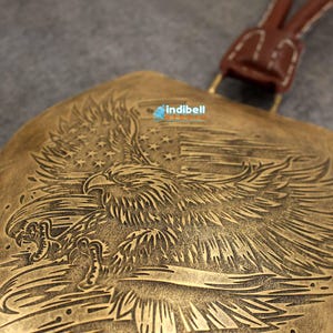 The close up of the american eagle and USA flag design engraving.