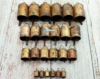 MIX Rustic Iron Tin Decor Craft Bells for Christmas Wreath Wind Chimes Garland Decorative Recycled Wedding Rustic Cow Bells IndiBell Studio