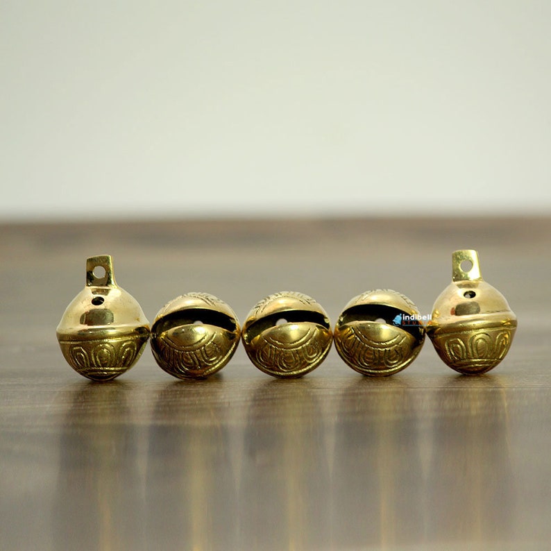 6 Brass Bear Polar Express Jingle Bells large 45 Mm Round Etsy