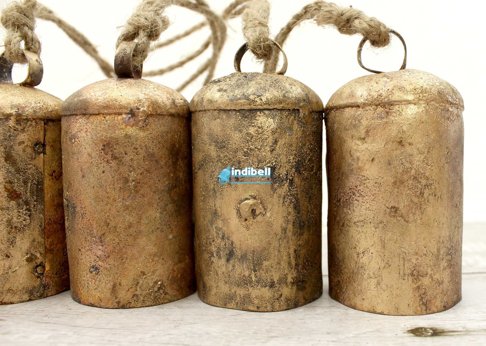 5 Large Rustic Hanging Cow Bells Decor Rounded Top Antique Etsy