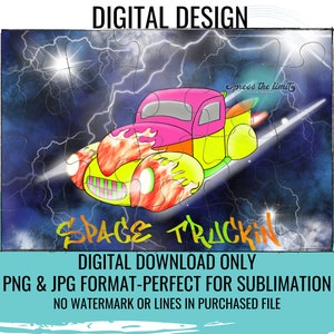Space Truck Puzzle Digital Design, Sublimation, Add Your Own Text, Galaxy, Kids gift, Personalized Puzzle, PNG, Digital Download