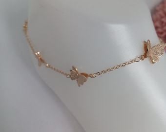 Gold Butterfly Ankle Bracelet for Women | Gold Anklet