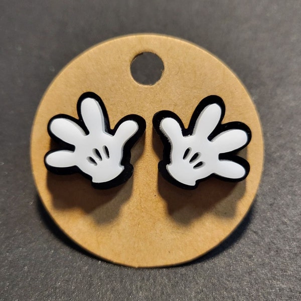 Cartoon Mouse Gloves Stud Earrings