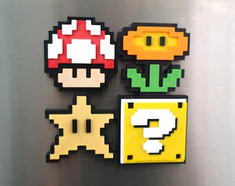 Retro Video Game Refrigerator Magnets Set 1, Retro Inspired Video Game Magnets, Pixel Video Game Magnets