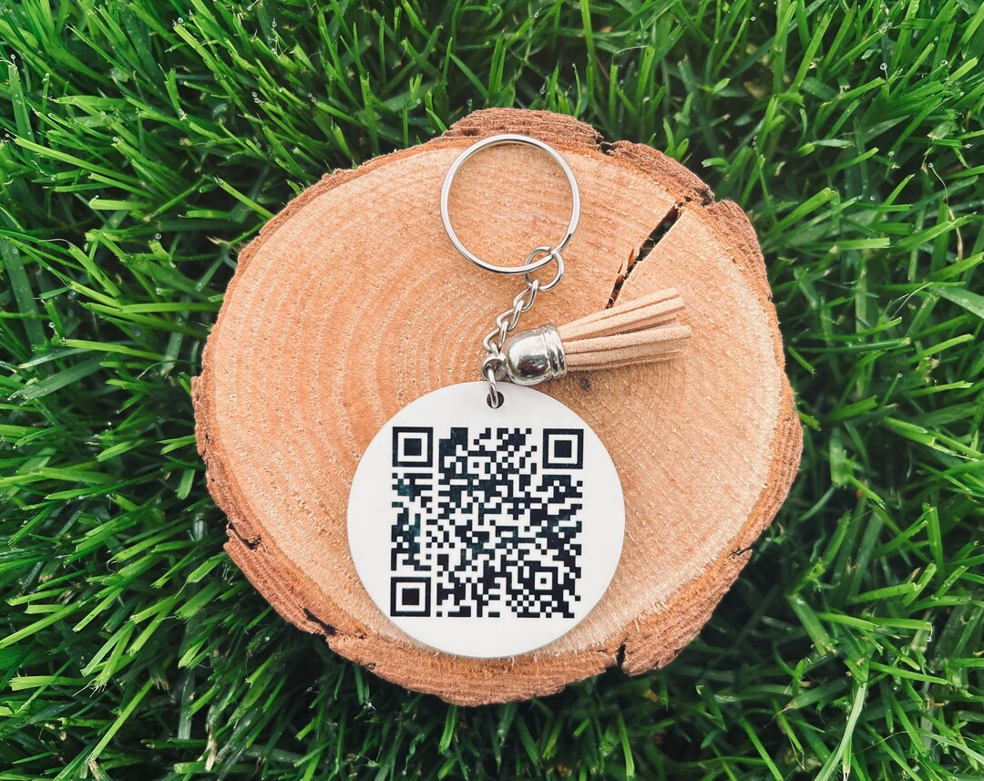 Custom QR Code Keychain, QR Code, Small Business, Keychains Etsy