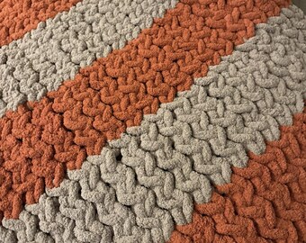 Herbst Gewürz, Klassische Stitch Chunky Garn Decke, Handgemachte Decke