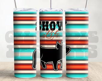 Show Life Pig, Serape Pig Design, Show Pig, Pig, Digital Design
