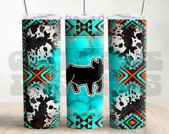 Show Life Pig, Teal And Aztec Pig Design, Show Pig, Pig, Digital Design