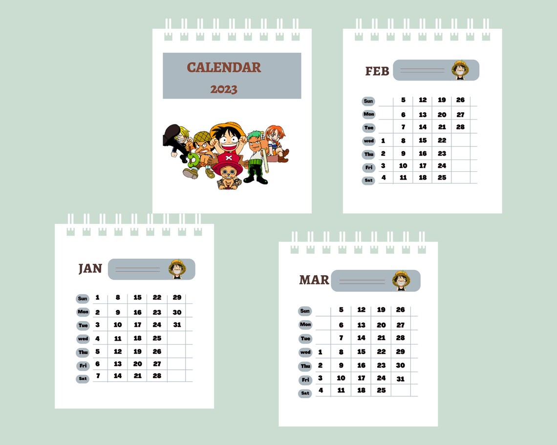 One Piece Calendar 2023 Etsy