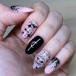 Pink Pumpkin | Reusable Professional Gel Press Ons | Glue On Nails | Press On Nails | Fake Nails