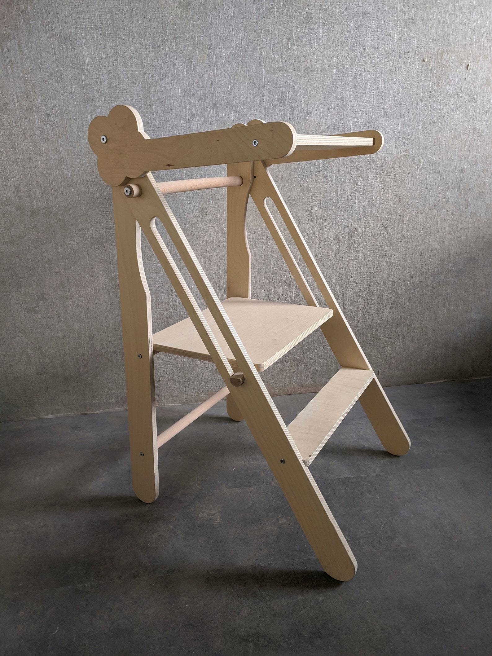 Folding Kitchen Helperkids Step Stoolmontessori Etsy