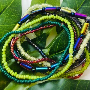 Eight Colorful Stacked Bracelets