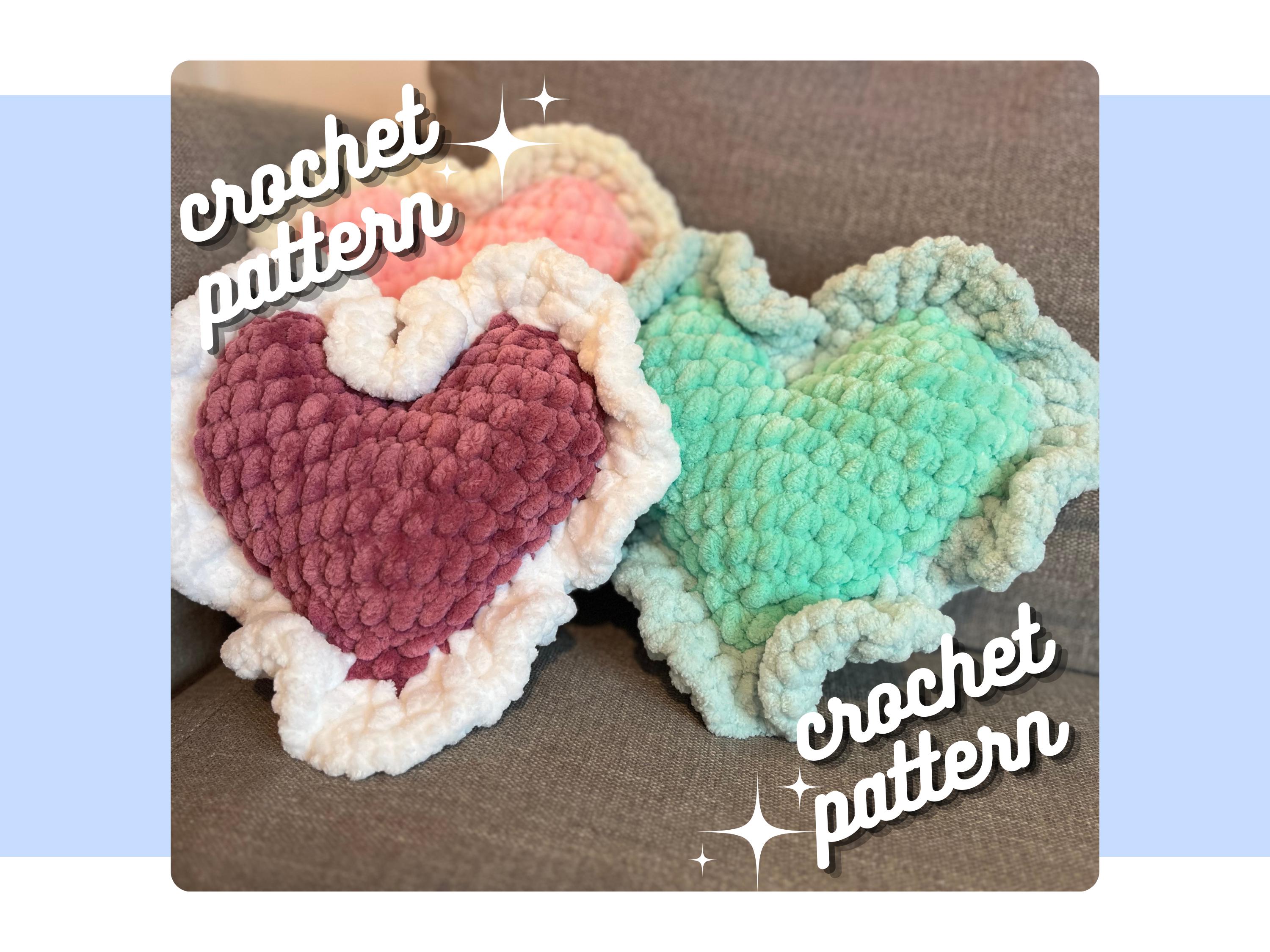 Ruffled Heart Pillow Crochet Pattern