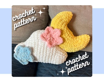 Starry Moon Pillow Crochet Pattern: Whimsical Nursery Decor