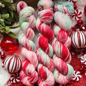 Pixie Peppermint / Hand dyed sock yarn / fingering weight / merino wool / The Selkie&#39;s Skein