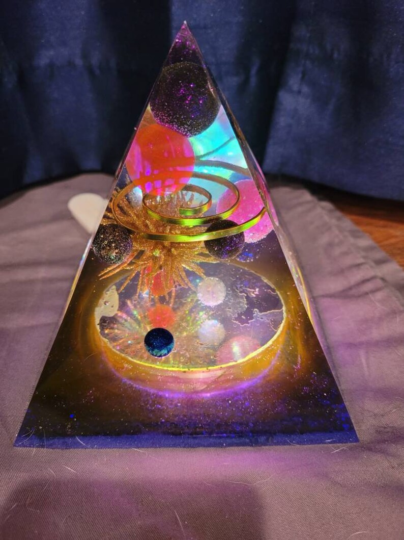 Extra Large Galaxy Glowing Resin LED Pyramid Lamp - Etsy