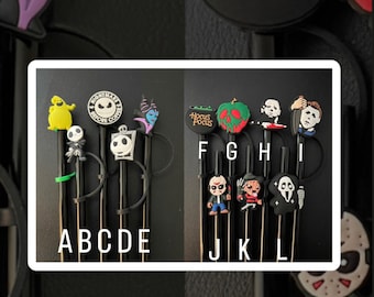 Straw toppers, Straw Charms, Reusable, Halloween