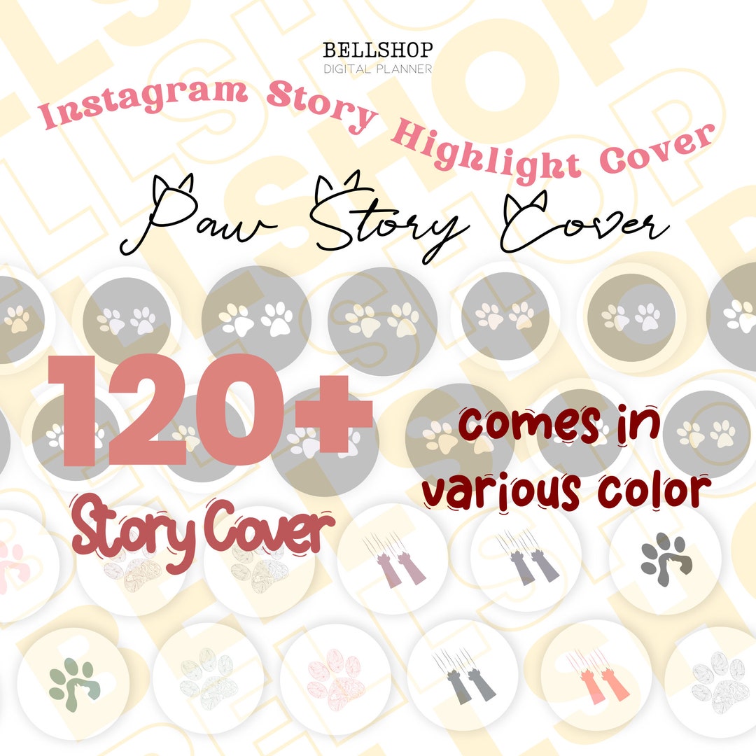 Paw Instagram Story Highlight Cover, Cat Story Cover, Social Media