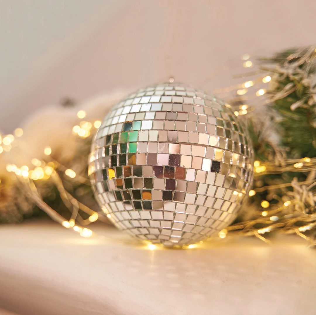 FOUR 6 Mirror Disco Ball Spinning Hanging Glass Mirrored Etsy