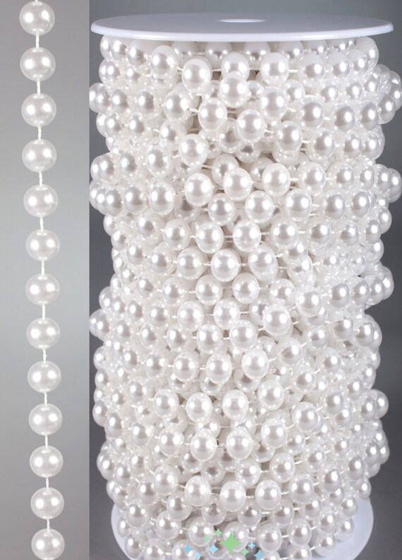 66 FT. Pearl Garland 10mm White Christmas Tree Decorations 