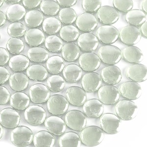 Galashield 5 Lbs Clear Flat Glass Marbles - Vase Fillers, Pebbles & Gems (500-600 Stones) For Home Decor & Crafts