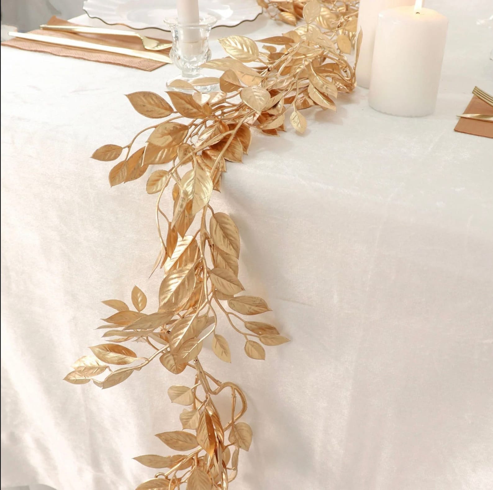 6 FT. Gold Leaf Garland Artificial Decorations Gold Branches Etsy