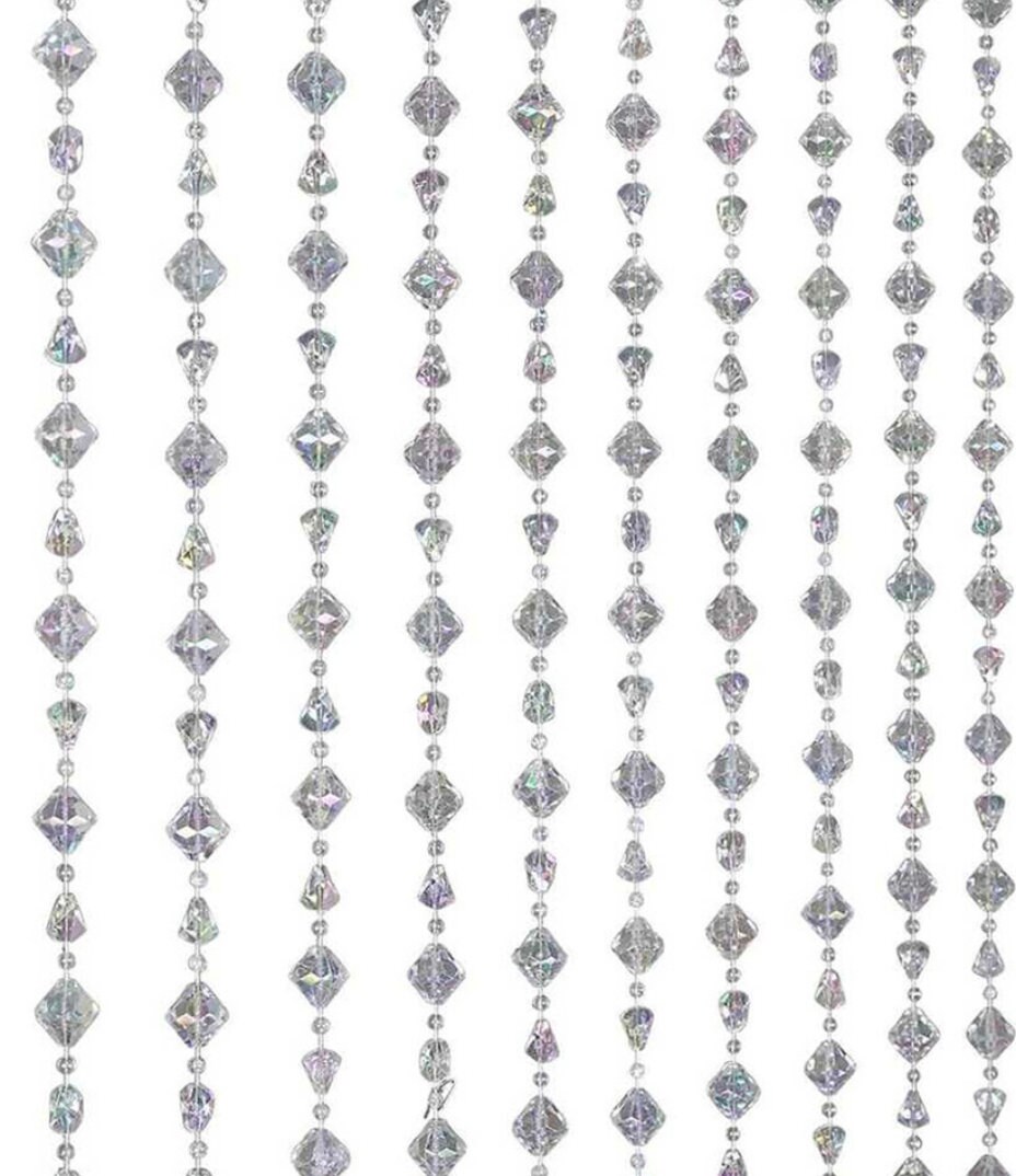 6 FT Crystal Curtain Iridescent Beaded Diamond Sparkly Hanging Etsy