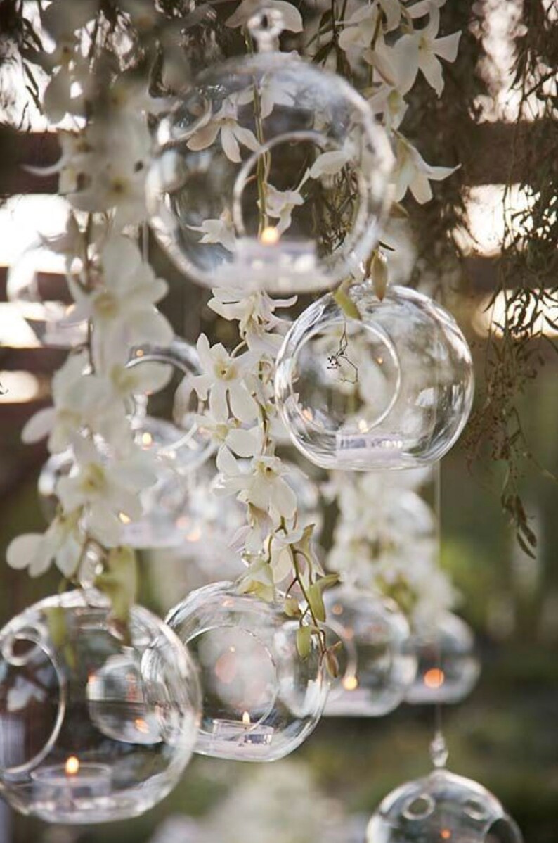 72 Terrarium 3 Globe Votive Holders Hanging Candle Free Etsy