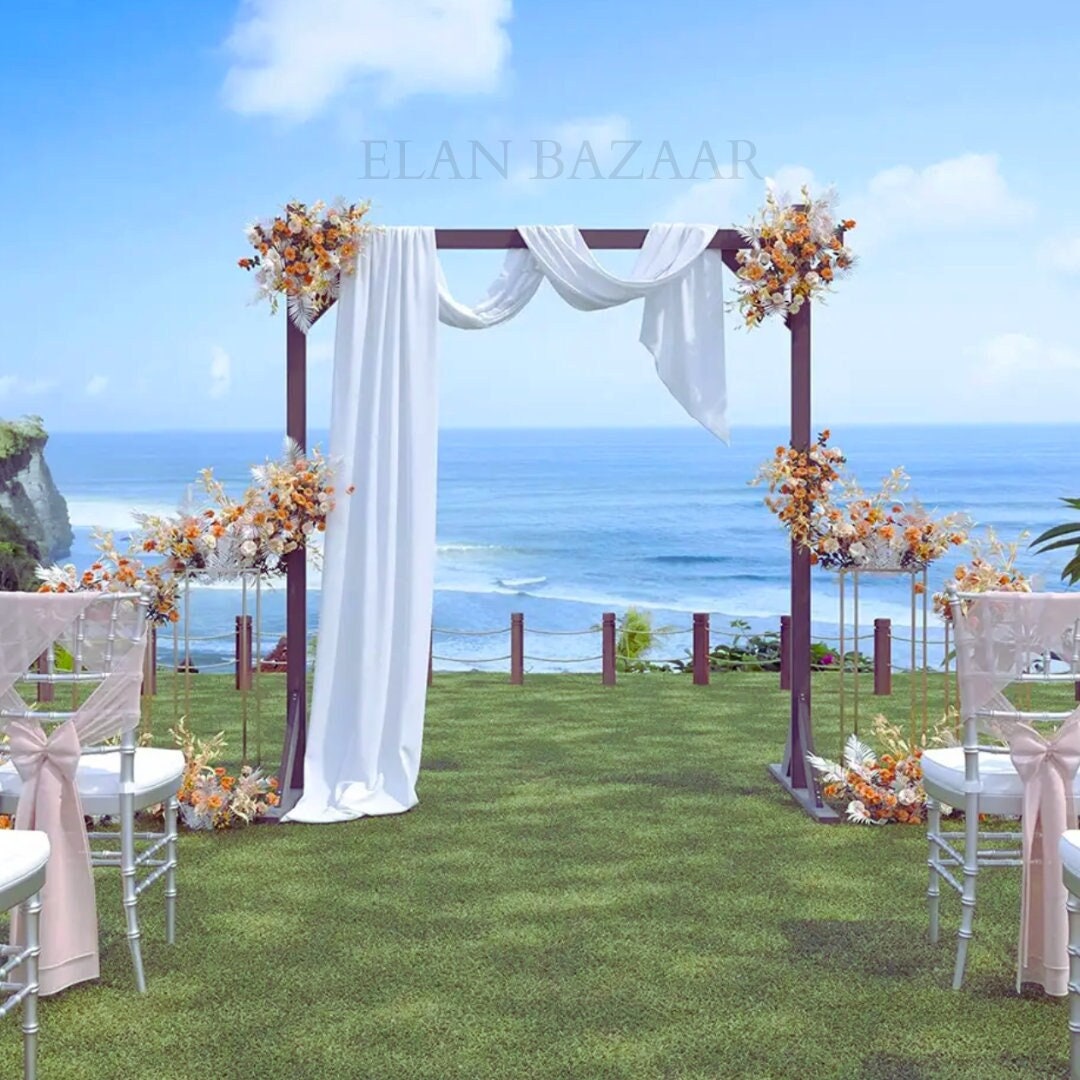 7 FT. Wooden Square Wedding Arch Heavy Duty Photography Backdrop Stand ...