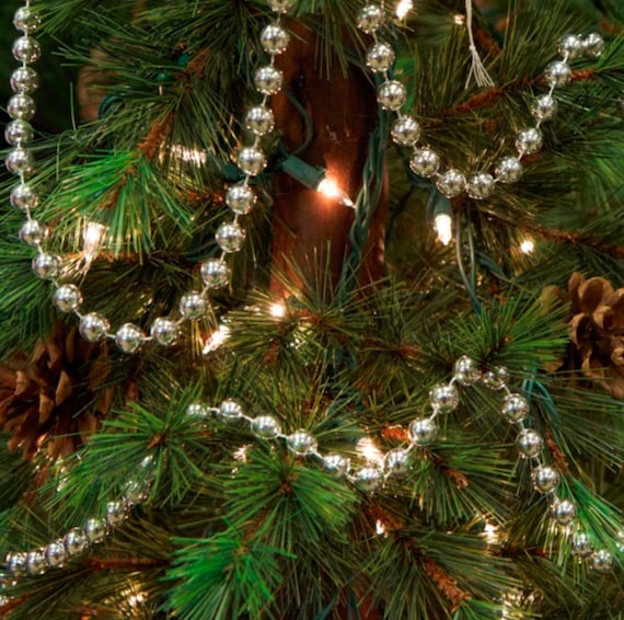 18 FT. Silver 10mm Pearl Garland Christmas Tree Decorations String Garlands  Sale Wholesale Silver Garlands Gatsby Glam Pearls Gifts Favors 