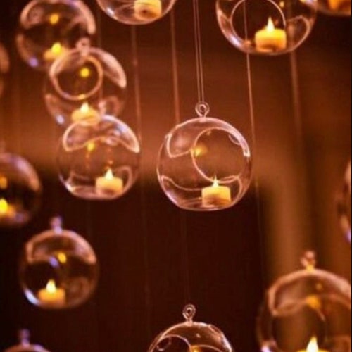 72 Terrarium 3 Globe Votive Holders Hanging Candle Free Etsy