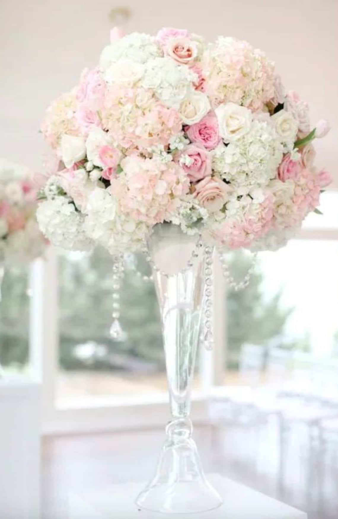 4 PACK 24 Tall Clear Reversible Trumpet Glass Vases Etsy