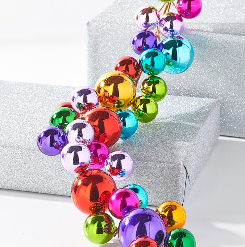 6 FT. Multi Color Ball Garland Christmas Tree Decorations Etsy