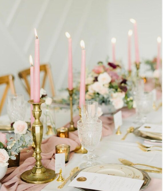 Black Taper Candles/ 10/ Centerpieces/ Vases/ Table Decorations/ Long  Candles/tall Candles/blush Pink/light Pink 