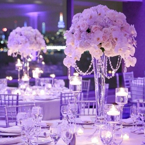 12 PACK 24 Tall Clear Flared Trumpet Glass Vases Wedding Etsy