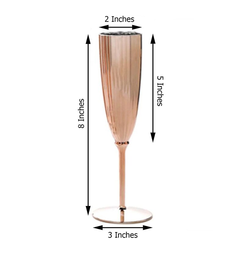 12 Rose Gold Plastic Champagne Flutes Champagne Glasses Wine Etsy