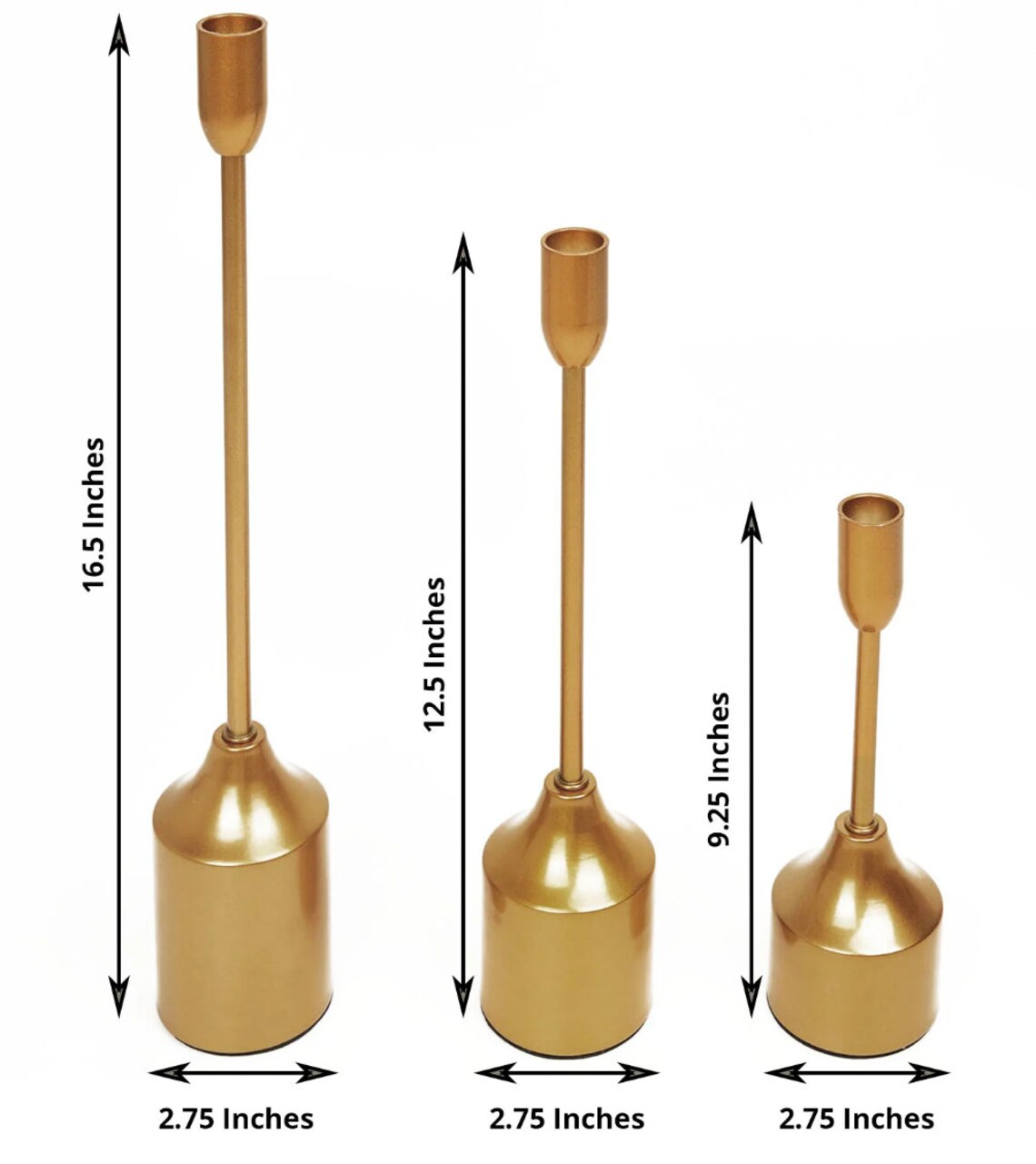 TWELVE Gold Metal Taper Candle Holders Geometric Centerpiece Etsy