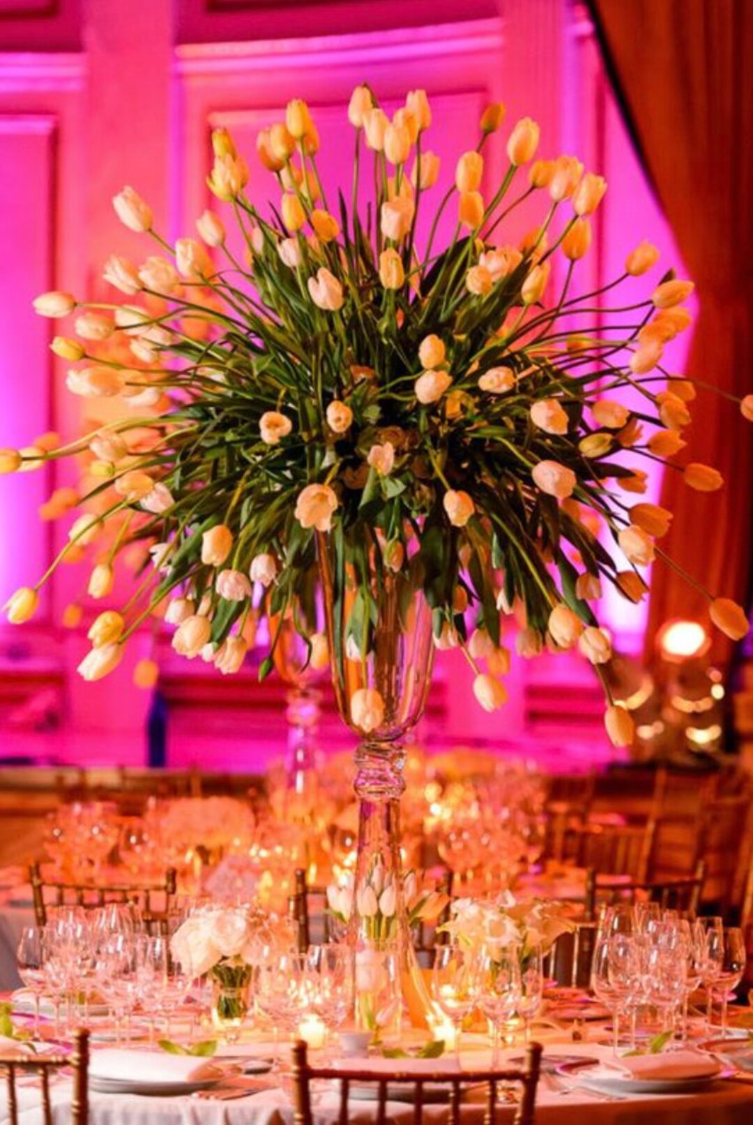 4 PACK 24 Tall Clear Reversible Trumpet Glass Vases Wedding Reception