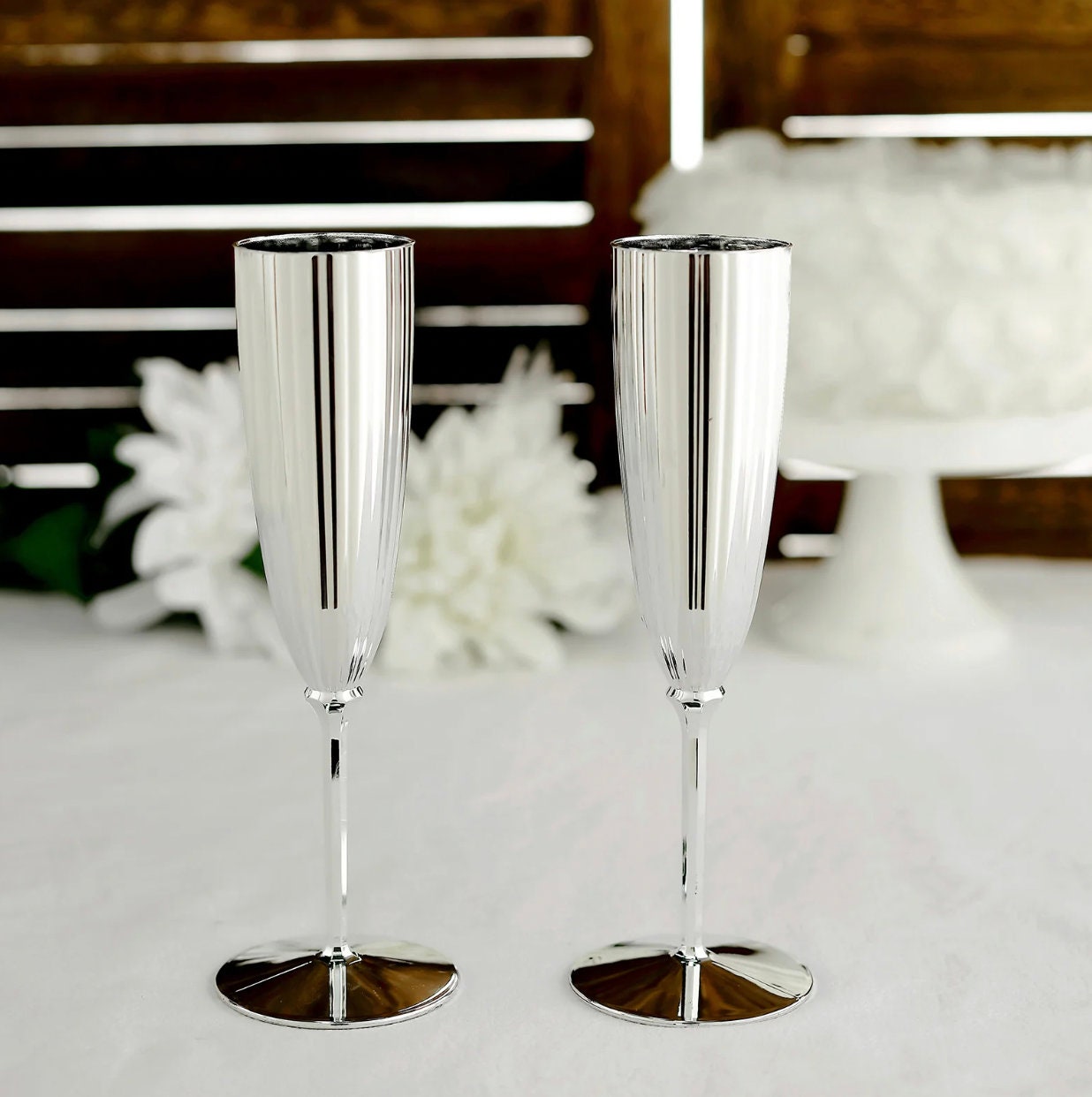 PERFECT SETTINGS 9 oz. Clear Reusable Plastic Champagne Flutes