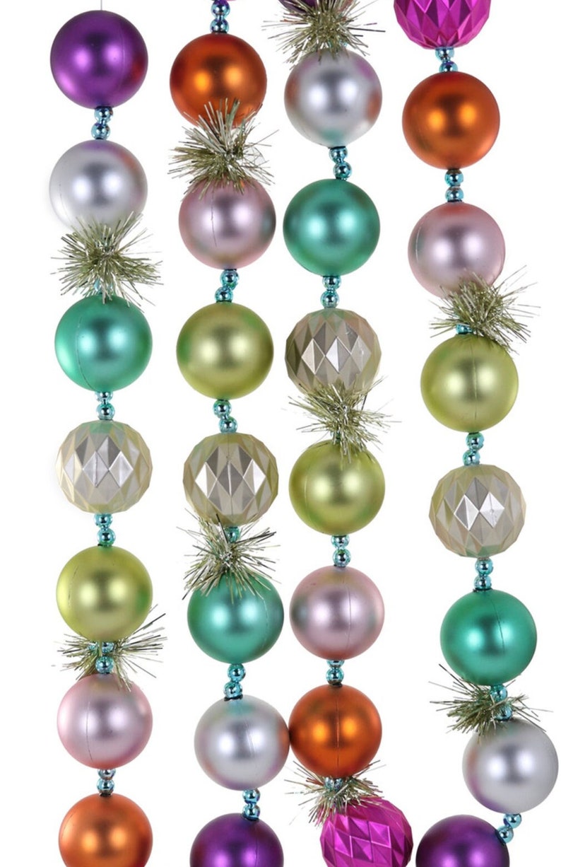 72 Glass Ball Bead Garland, Christmas Tree Decorations, Ornament String