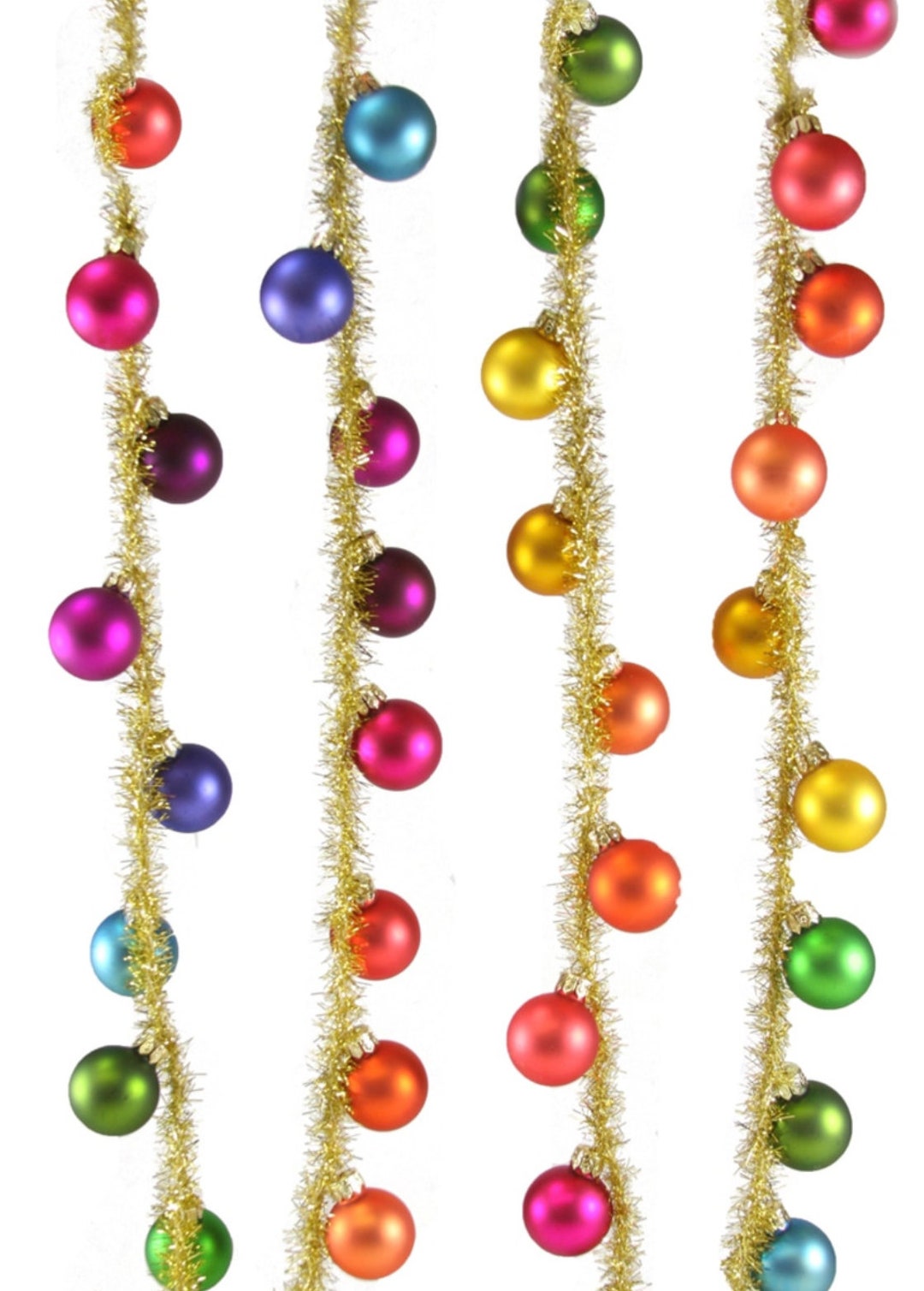 72 Glass Ball Bead Tinsel Garland Christmas Tree Etsy